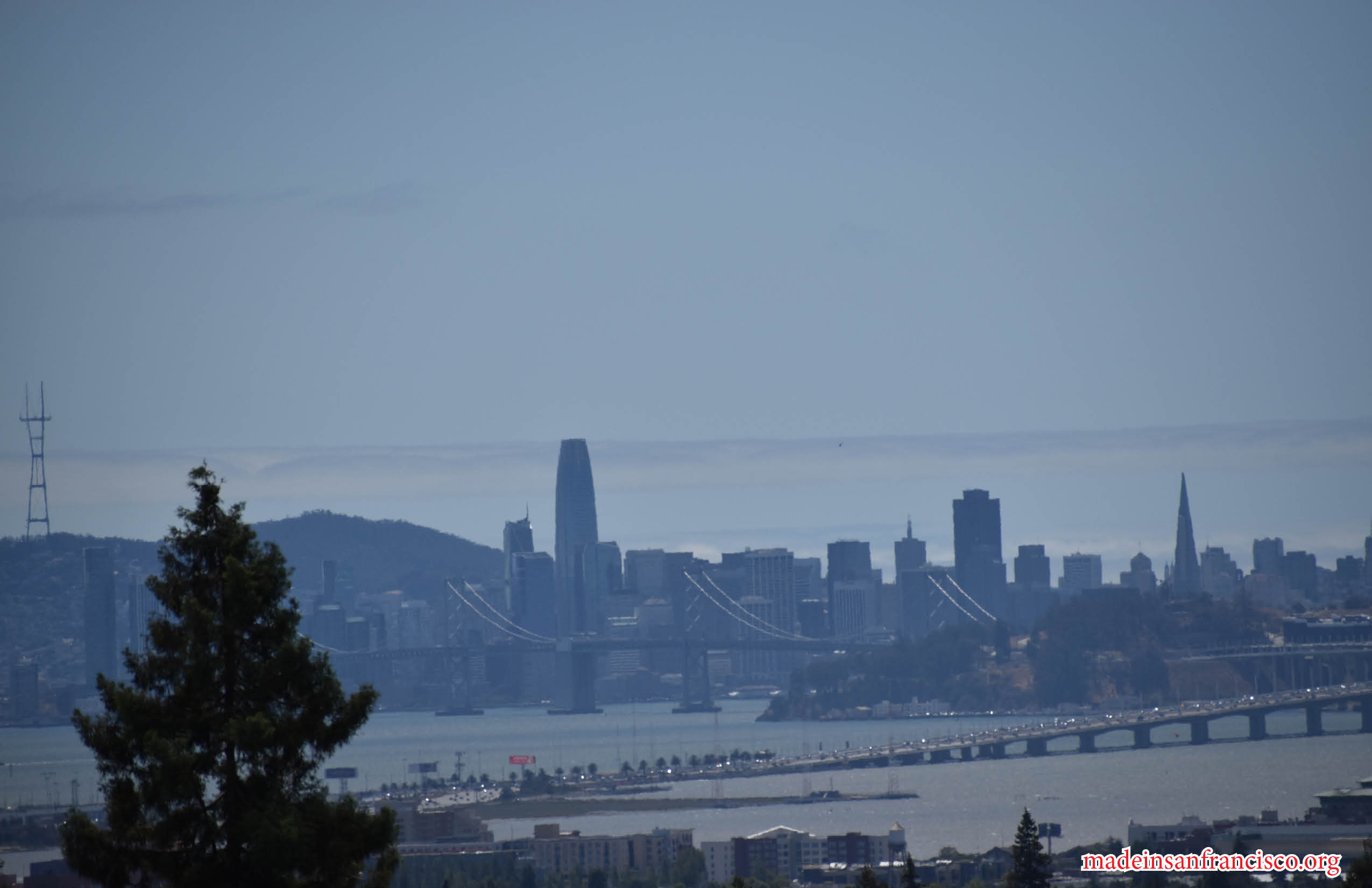 San Francisco from the Claremont Hotel on the border of Oakland and Berkeley